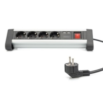 MULTIPRESA DA TAVOLO 4 PRESE SCHUKO, 2 PRESE USB, INTERRUTTORE E SPINA TEDESCA