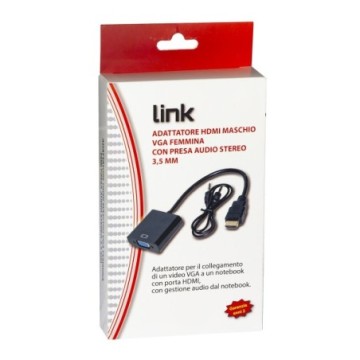 ADATTATORE HDMI TIPO A MASCHIO A VGA FEMMINA CON PRESA AUDIO STEREO 3,5 MM
