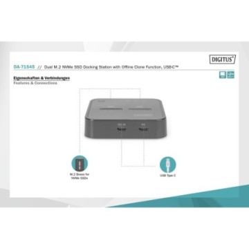 Dual M.2 NVMe SSD Docking Station with Offline Clone Function, USB-C
