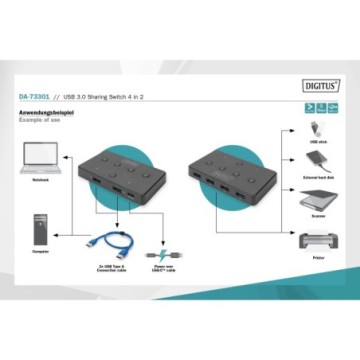 DIGITUS USB 3.0 Switch 4 in 2